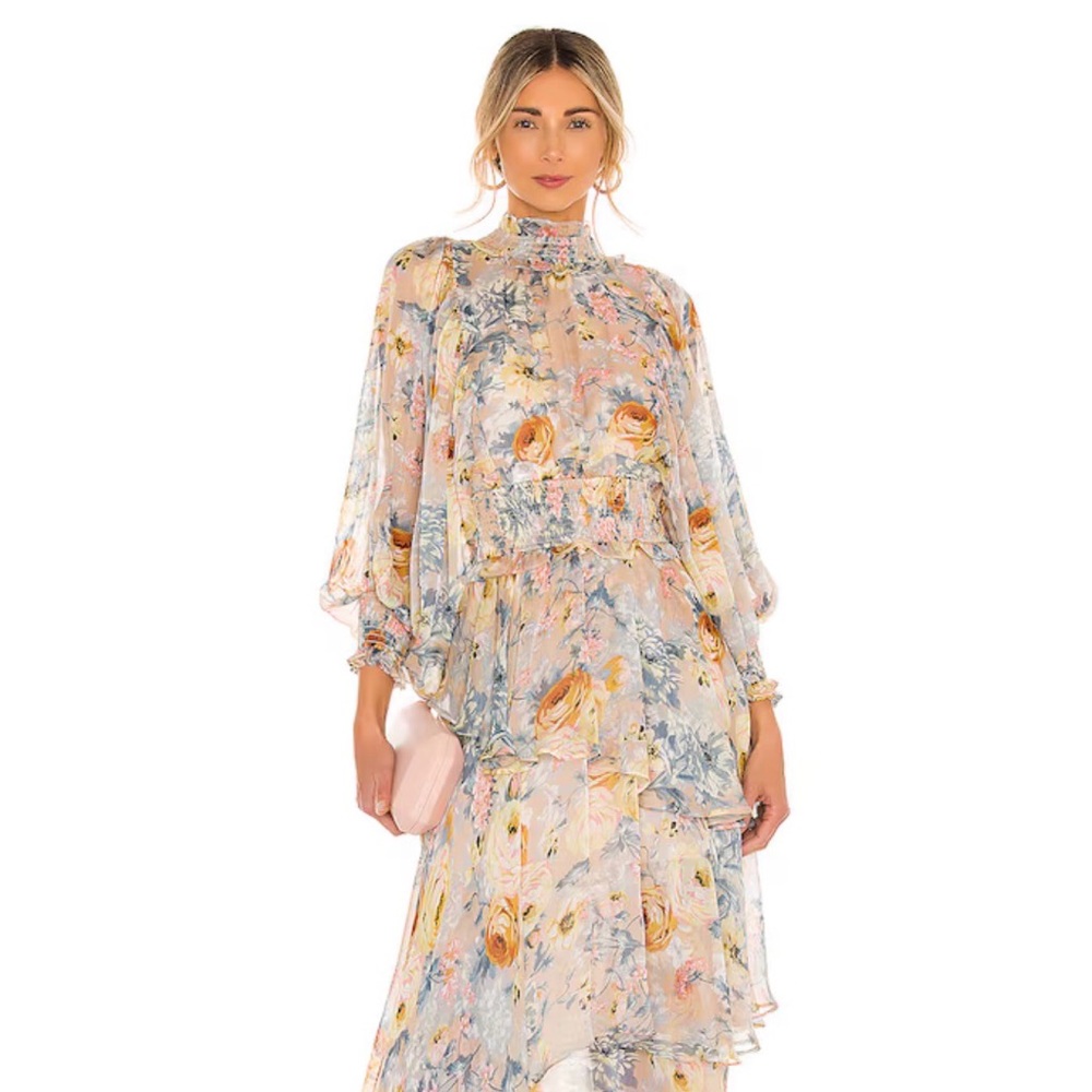 Elliatt Asymmetrical Dress in Floral Pastels